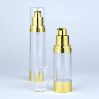 AS 에어리스 병 로션 화장품 스킨 케어 포장 펌프 병 맞춤 15ml 30ml 50ml 카톤 골드 코스메틱 미니 병 AS/PP