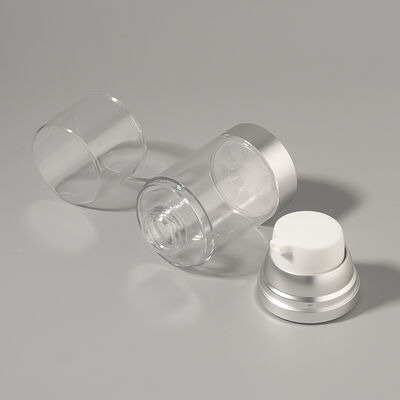공장 도매 럭셔리 빈 100ml 150ml 120ml ABS AS 에어리스 펌프 병 맞춤형 무광 은색 유광 은색 UV 공급업체