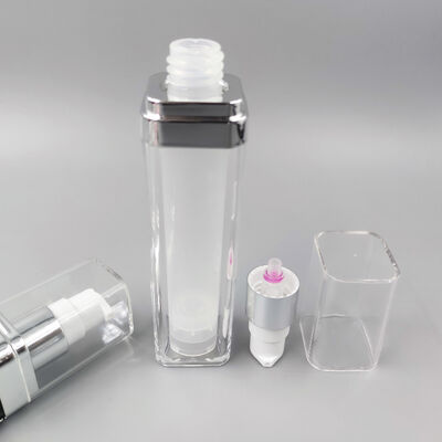 Wholesale Factory High Quality Square  Double Layer Vacuum Bottle 30ml 50ml 75ml Hot Sale Cosmetic Liquid Container  for Shampoo