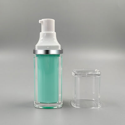 핫 세일 도매 공장 고품질 15ml 30ml 50ml 사각 이중층 진공 병 (개인 위생 용품용)