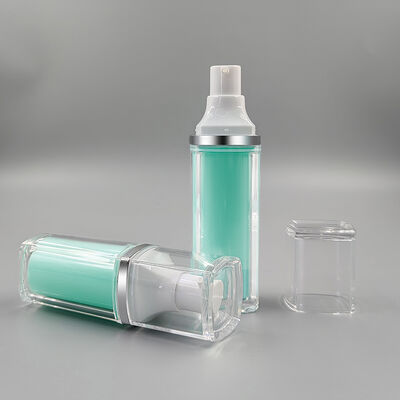핫 세일 도매 공장 고품질 15ml 30ml 50ml 사각 이중층 진공 병 (개인 위생 용품용)