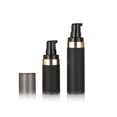 최고 품질의 블랙 공기 없는 병 15ml 30ml 50ml PP 플라스틱 공기 없는 화장품 병