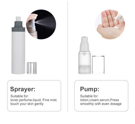 최고 품질의 블랙 공기 없는 병 15ml 30ml 50ml PP 플라스틱 공기 없는 화장품 병