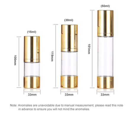 15ml 30ml 50ml 슬림 공기 없는 펌프 병을 시크린 프린팅 로션 & 세럼과 함께 피부 관리 포장