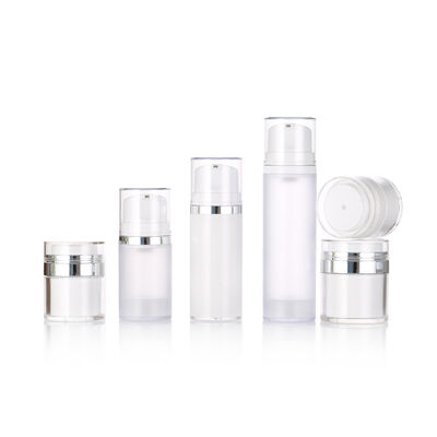 백색 크림 플라스틱 공기 없는 펌프 병 로션 얼굴 정화제 및 피부 관리 세럼 50ml/100ml/150ml 스크린 인쇄
