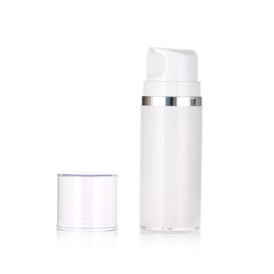 백색 크림 플라스틱 공기 없는 펌프 병 로션 얼굴 정화제 및 피부 관리 세럼 50ml/100ml/150ml 스크린 인쇄