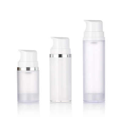 백색 크림 플라스틱 공기 없는 펌프 병 로션 얼굴 정화제 및 피부 관리 세럼 50ml/100ml/150ml 스크린 인쇄