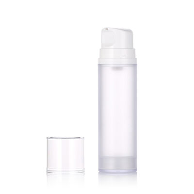 백색 크림 플라스틱 공기 없는 펌프 병 로션 얼굴 정화제 및 피부 관리 세럼 50ml/100ml/150ml 스크린 인쇄