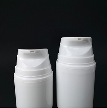 원통 에어리스 펌프 병 하얀 PP 플라스틱 물질 80ML 100ML 150Ml