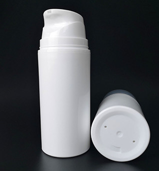 원통 에어리스 펌프 병 하얀 PP 플라스틱 물질 80ML 100ML 150Ml